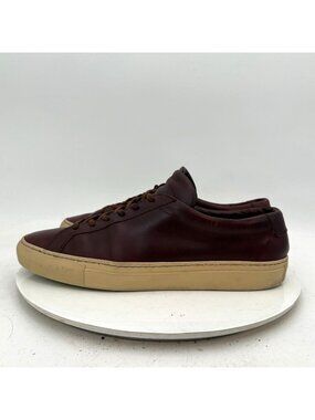 Gustin Men Size 9 Sark Brown Leather Low Top White Sole Lace Up Shoes